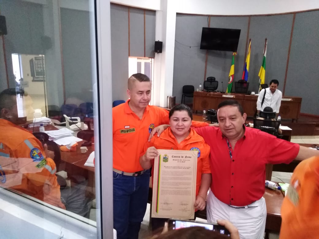 Concejo de Neiva reconoce labor de la Fuerza Naranja