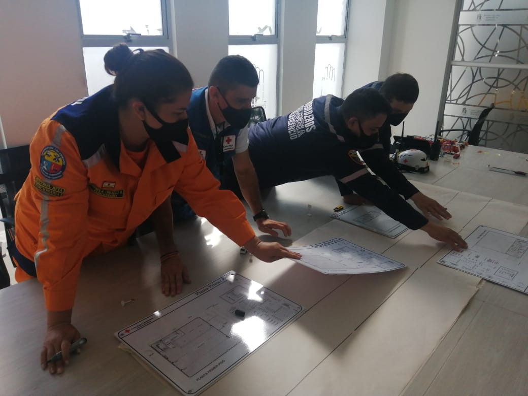En todos los lugares del país, la Defensa Civil Colombiana participó en el Simulacro Nacional 2020