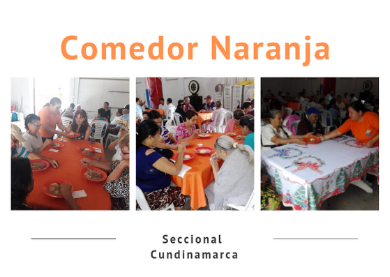 Celebración comedor naranja